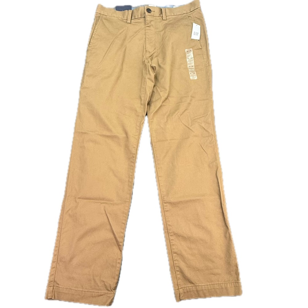 Gap Chino Pants Mens 30x30 Khaki Tan Straight Leg Mid Rise Stretch 189941-00-1